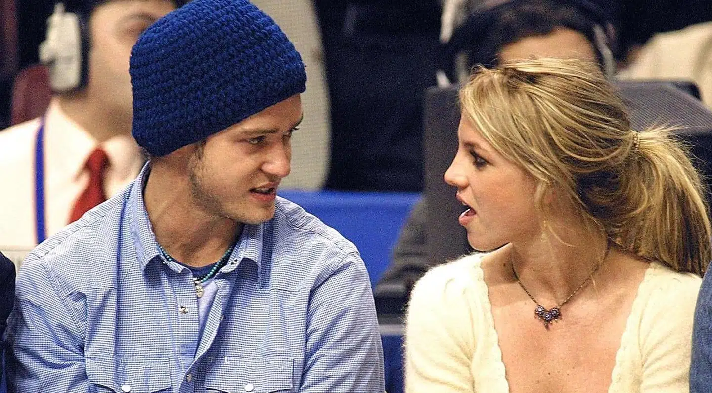 Arkivfoto af Britney Spears og Justin Timberlake.