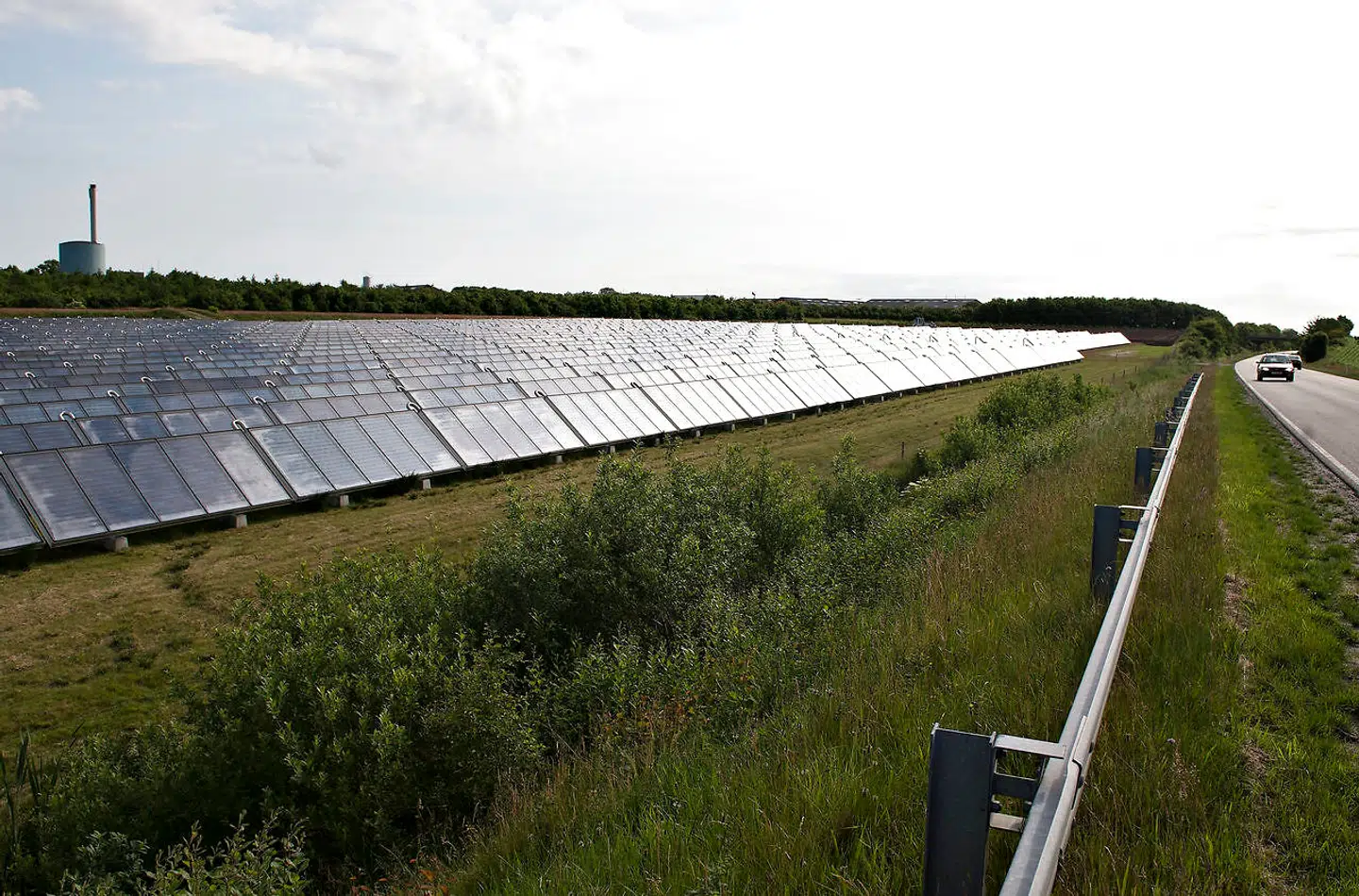 Solvarmeanlæg ved Oksbøl.
