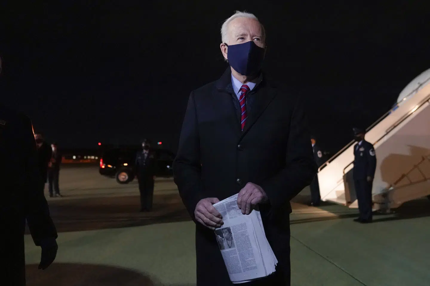 Da Biden i interviewet bliver adspurgt direkte, om Trump bør få efterretninger, svarer præsidenten: - Det synes jeg ikke. Patrick Semansky/Ritzau Scanpix