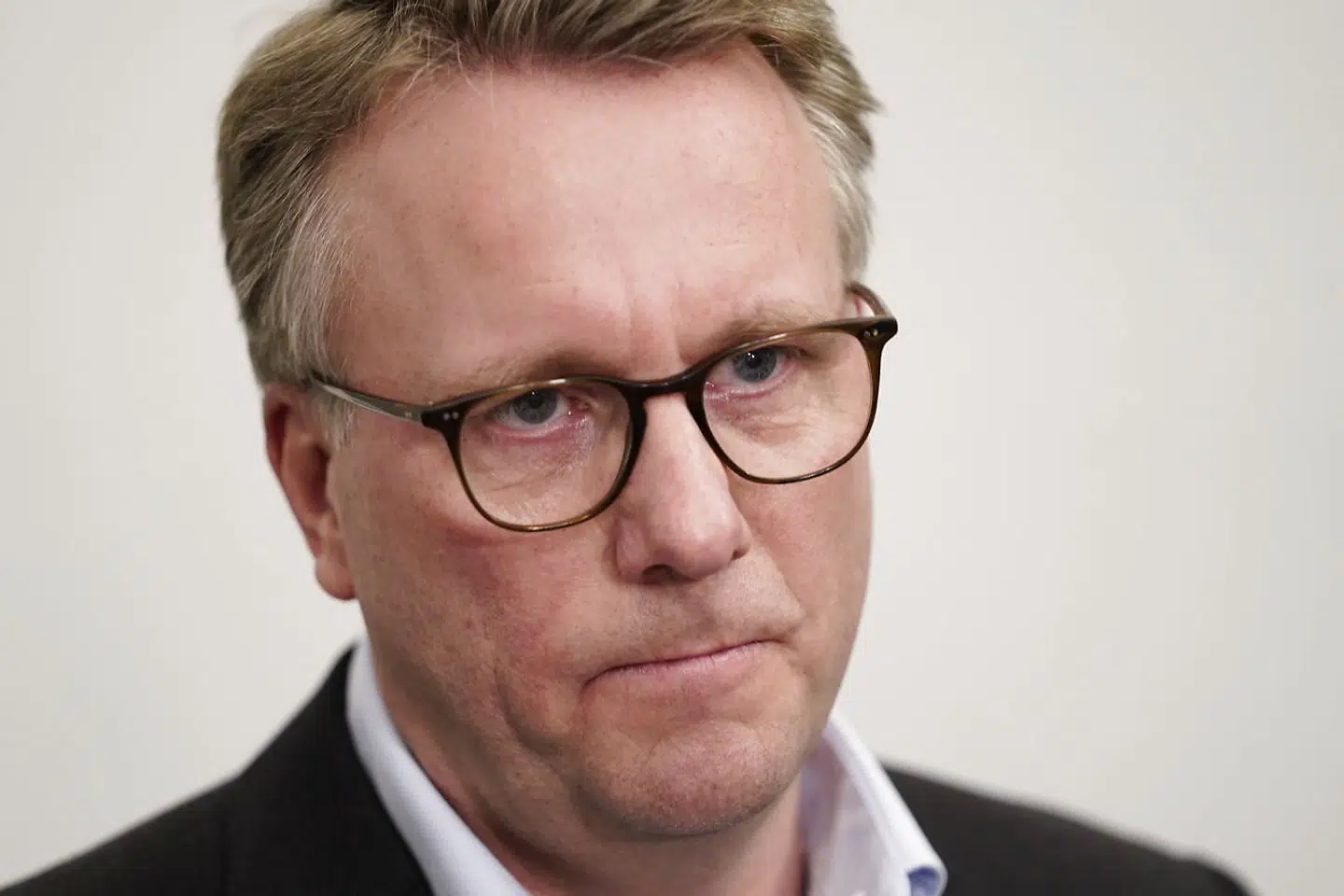 Fungerende finansminister Morten Bødskov (S) og beskæftigelsesminister Peter Hummelgaard (S) holder doorstep i Finansministeriet om justering af hjælpepakkerne til små erhvervsdrivende, fredag den 5. februar 2021.