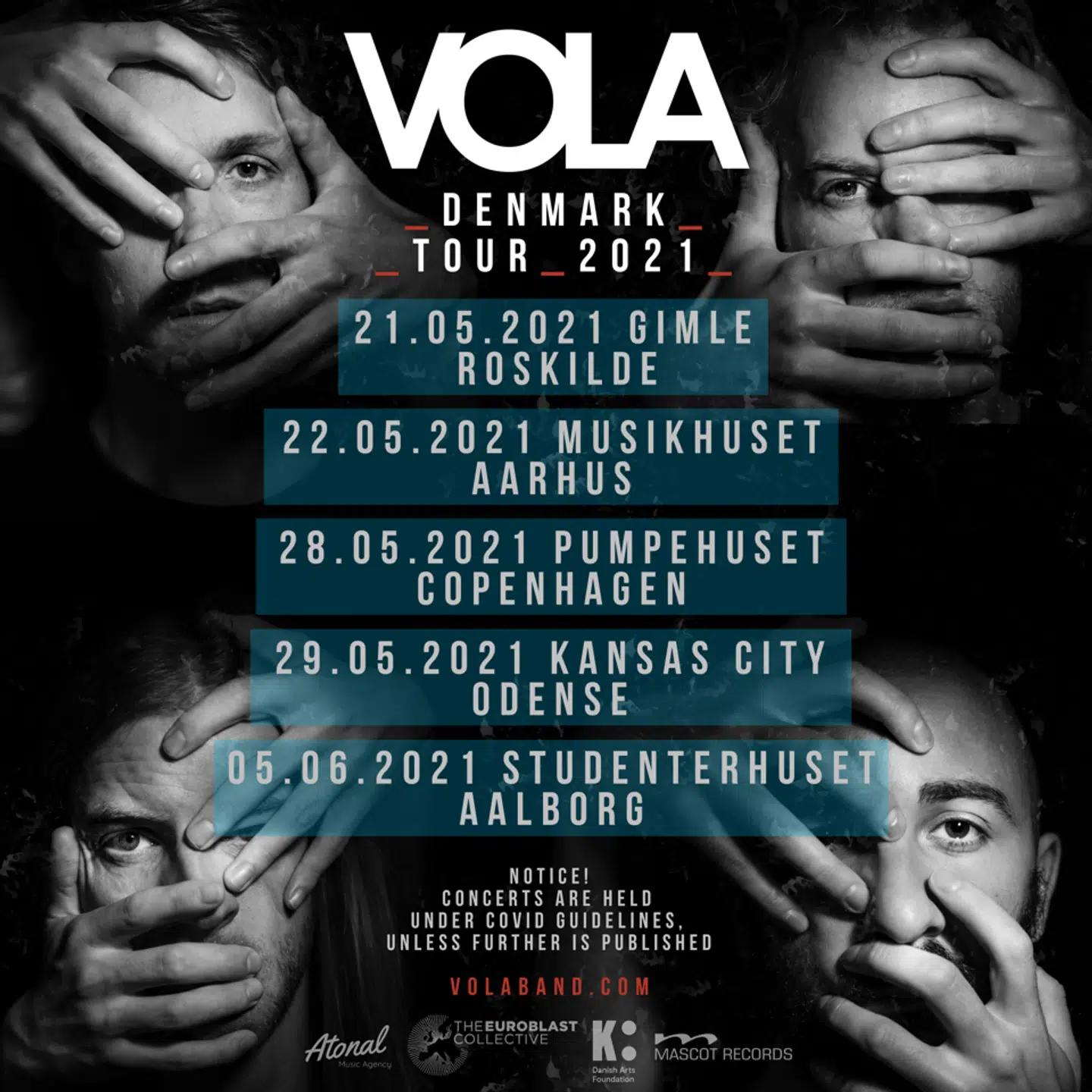 VOLAs dansk tourplan.