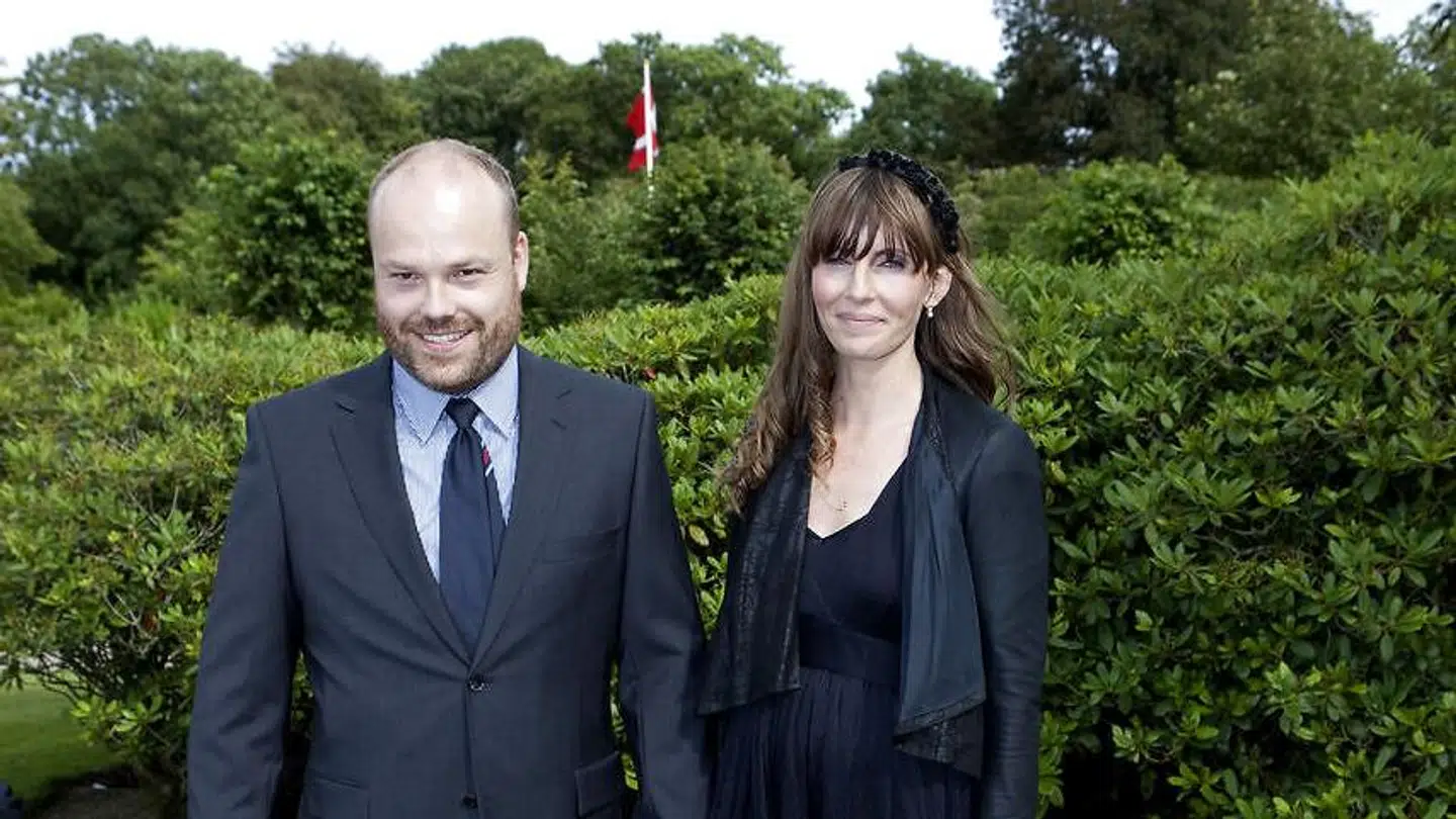 Anders Holch Povlsen ses her med sin kone Anne Storm Pedersen ved en kongelig barnedåb i Møgeltønder.
