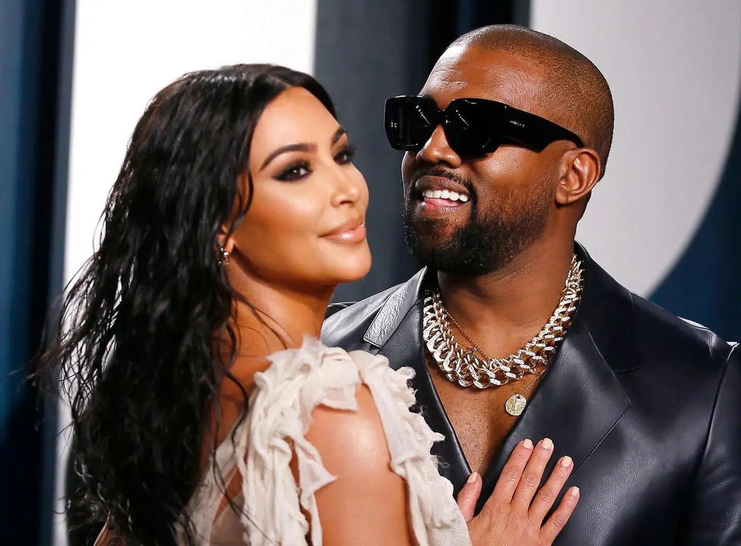 Kim Kardashian og Kanye West i februar sidste år.