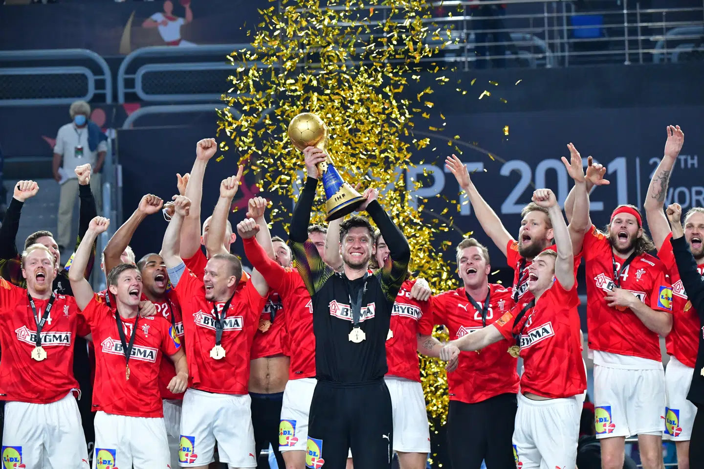 Over 2,6 millioner tv-seere fulgte med, da de danske håndboldherrer søndag vandt VM-guld. 10030 Jonas Ekströmer/Tt/Ritzau Scanpix