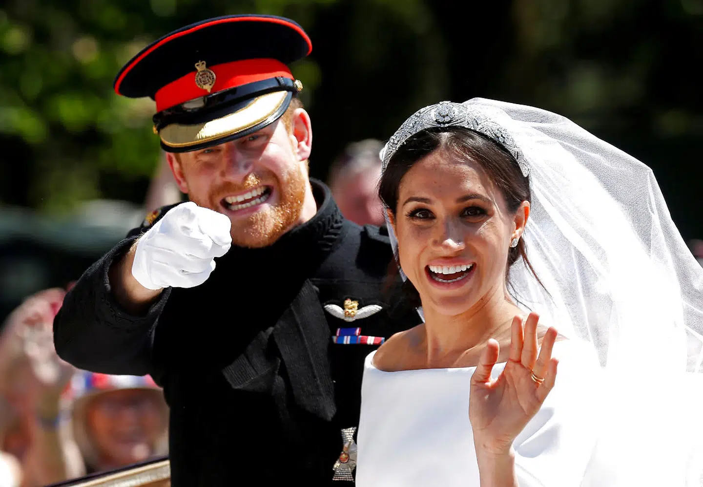 Prins Harry og hertuginde Meghan ved deres bryllup i 2018.