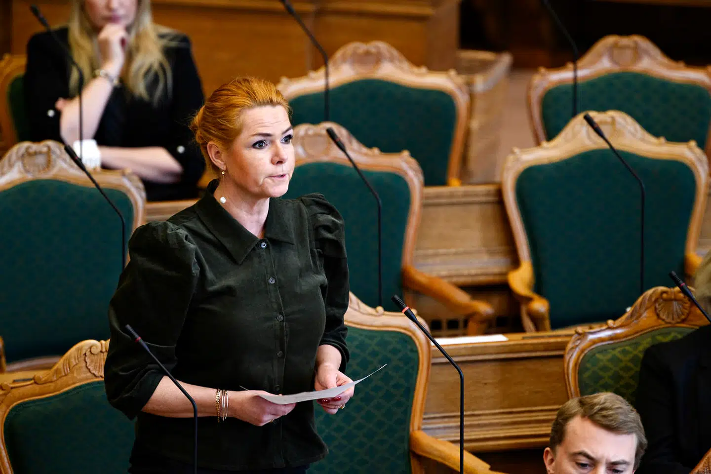 Inger Støjberg (V), da Folketinget drøfter rigsretstiltale mod Inger Støjberg (V) i Folketingssalen på Christiansborg i København 28. januar 2021. (Foto: Philip Davali/Ritzau Scanpix)