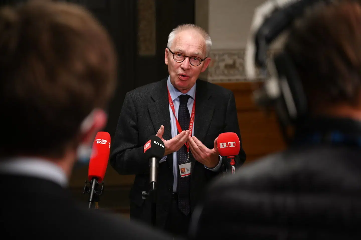 Efter Ekspertudvalgsformand, Jørgen Grønnegård Christensen, har præsenteret rapport med evaluering af regeringens og myndighedernes coronahåndtering, i Landstingssalen på Christiansborg fredag den 29. januer 2021.