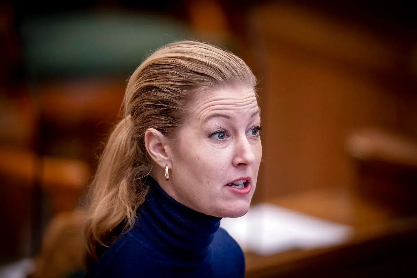 Radikales Sofie Carsten Nielsen under møde i Folketingssalen, som indledes med en partilederdebat og epidemilov, på Christiansborg tirsdag den 19. januar 2021.