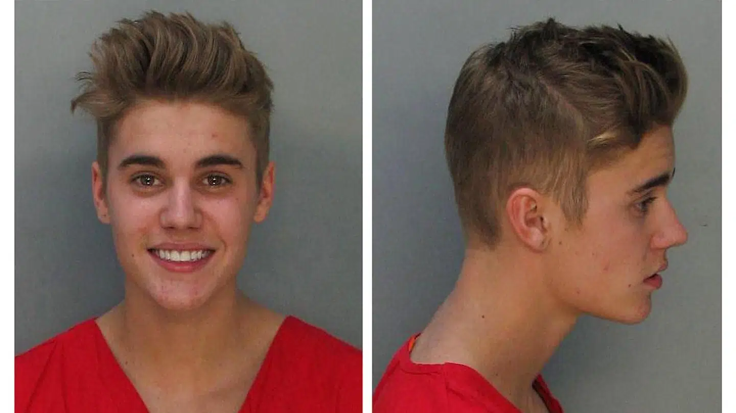 Justin Bieber efter sin anholdelse i 2014.