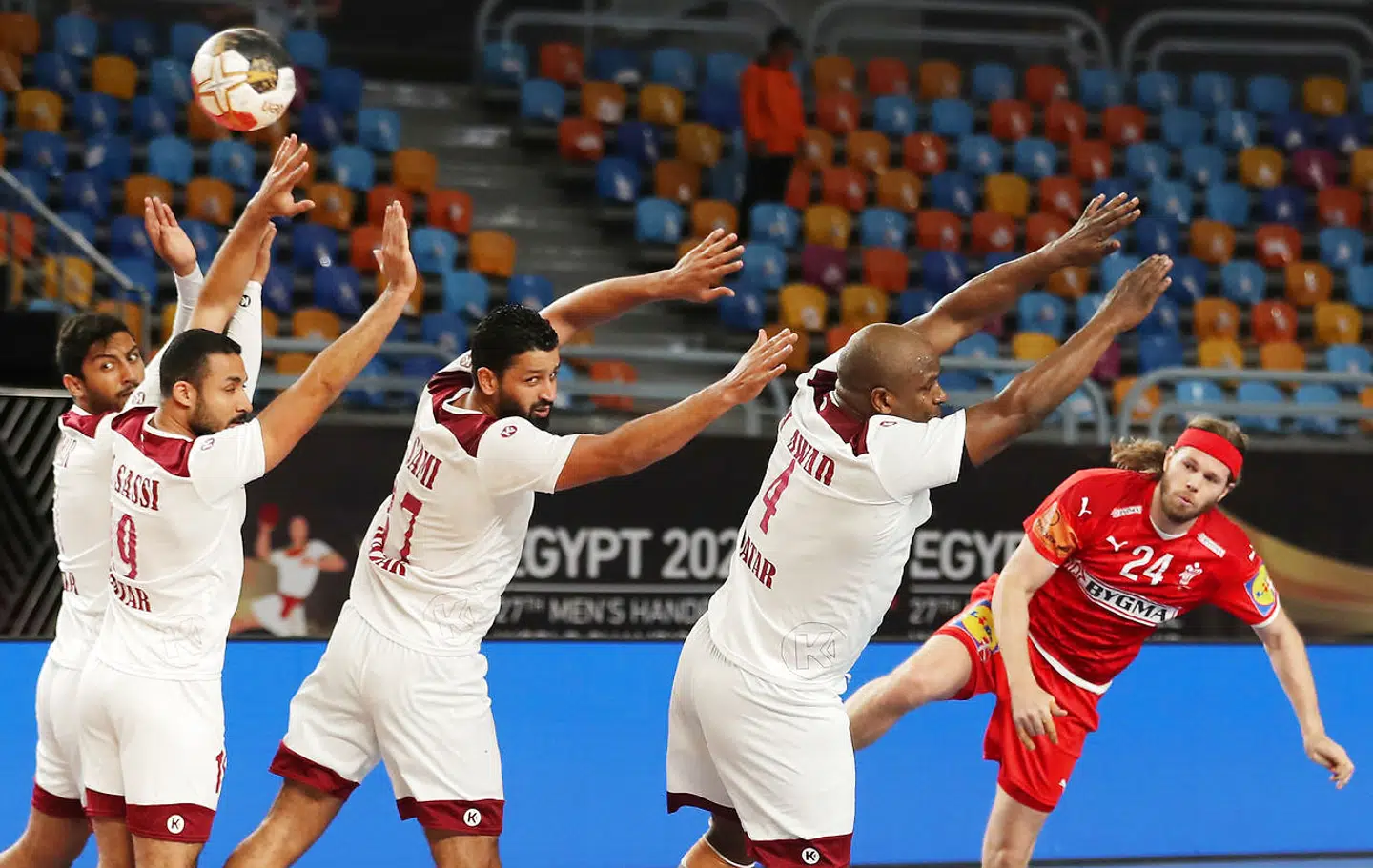 Handball - 2021 IHF Handball World Championship - Main Round Group 2 - Denmark v Qatar - Cairo Stadium Hall 1, Cairo, Egypt - January 21, 2021 Denmark's Mikkel Hansen in action Pool via REUTERS/Mohamed Abd El Ghany