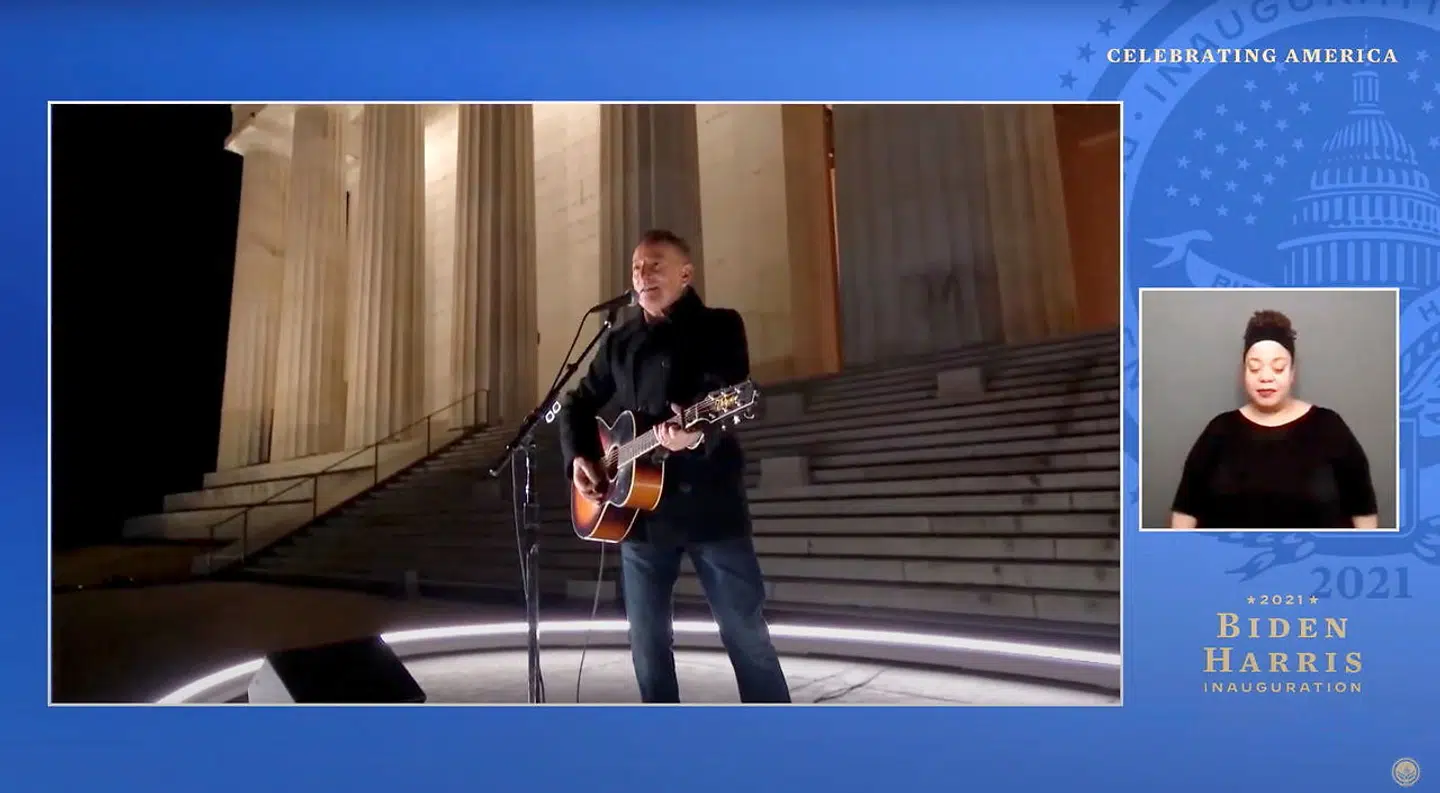 Bruce Springsteen med sin optræden i 'Celebrating America'.