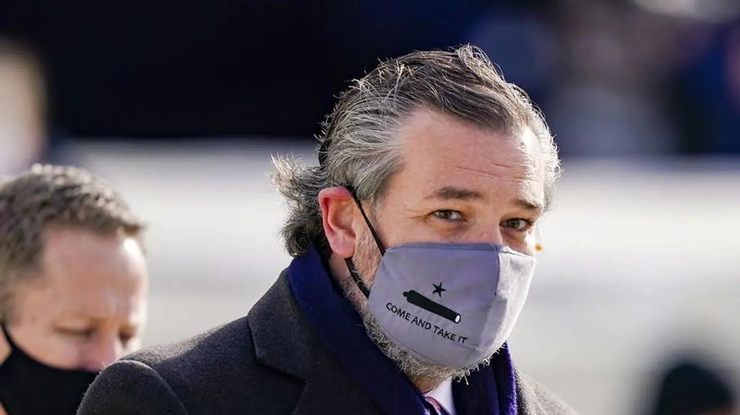 Ted Cruz med 'Come and take it'-masken.