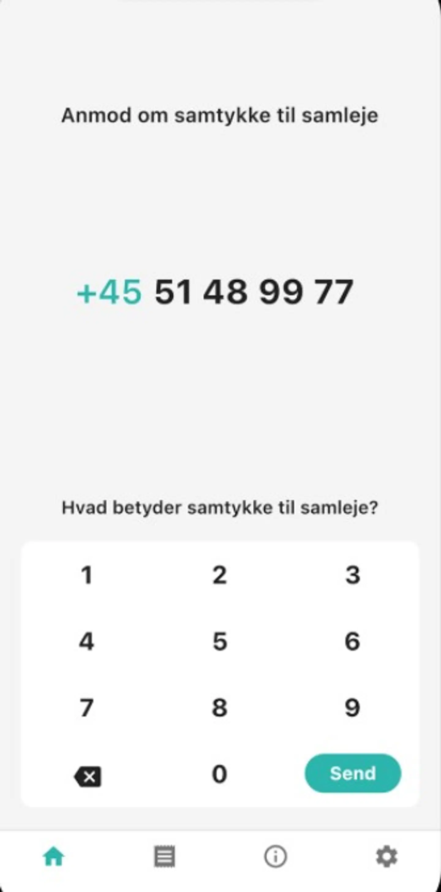 Screenshot fra iConsent