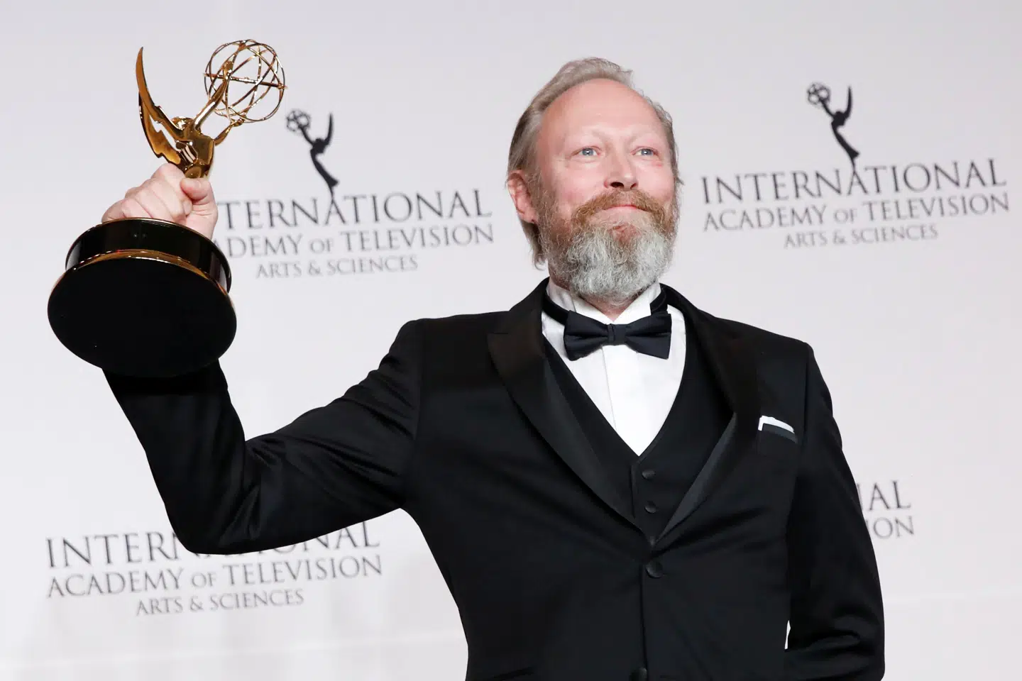 Lars Mikkelsen vandt i 2018 en international Emmy i kategorien Bedste Mandlige Skuespiller for sin præstation i DR's søndagsdrama Herrens Veje. (Arkivfoto) Andrew Kelly/Reuters