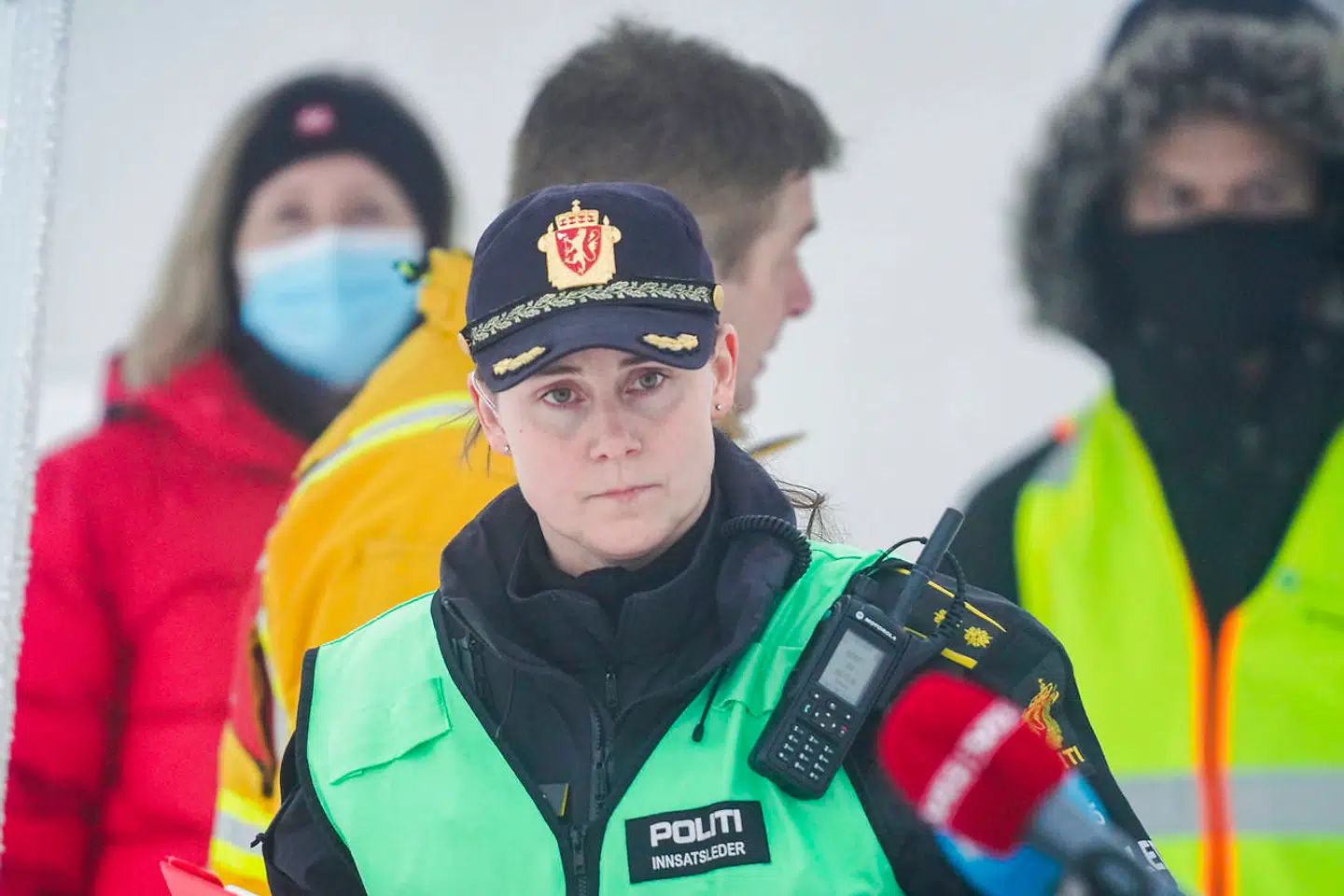 Politiets indsatsleder Mari Stoltenberg på mandagens pressemøde.