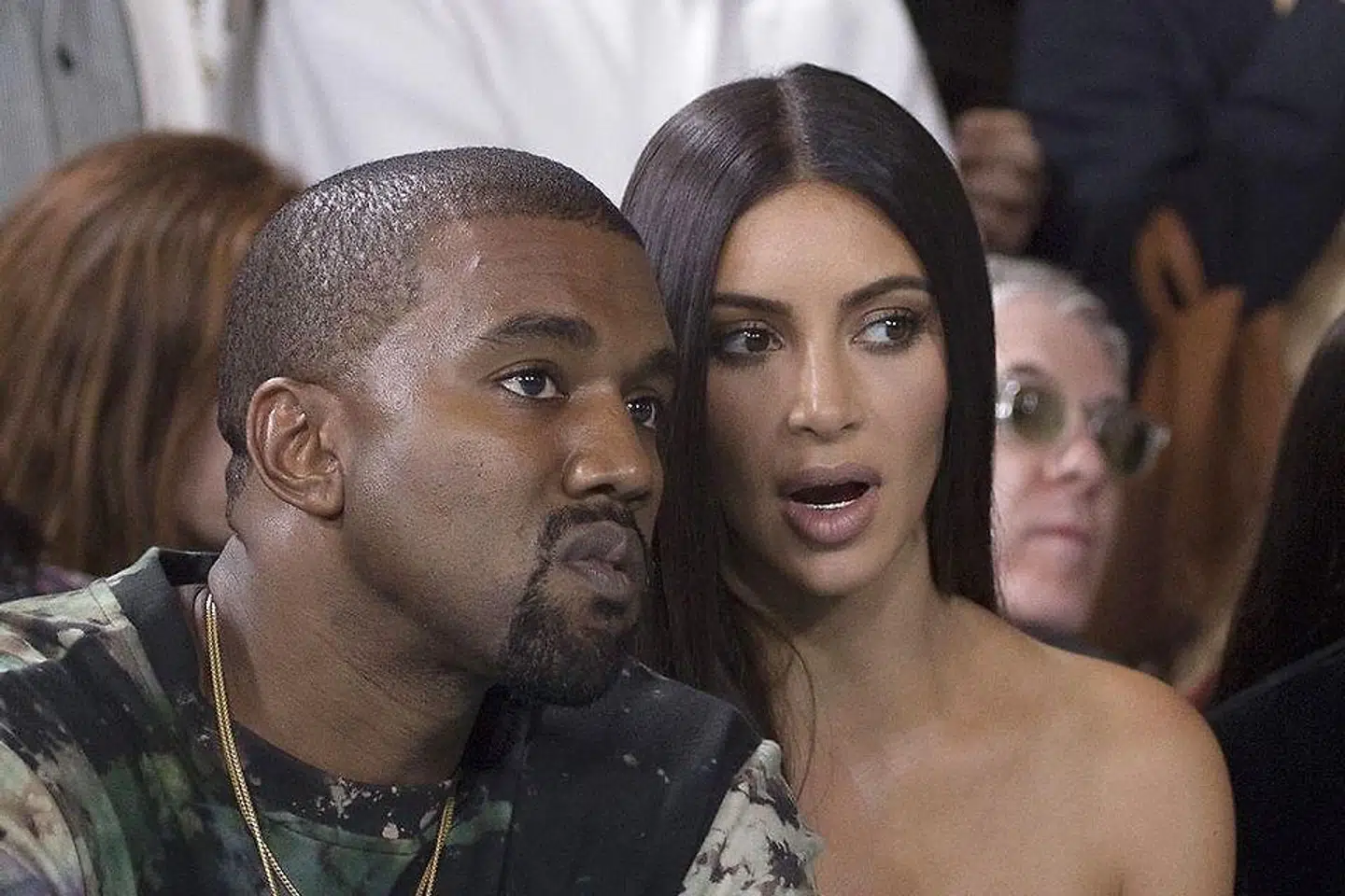 Kim og Kanye under modeugen i Paris i 2016.