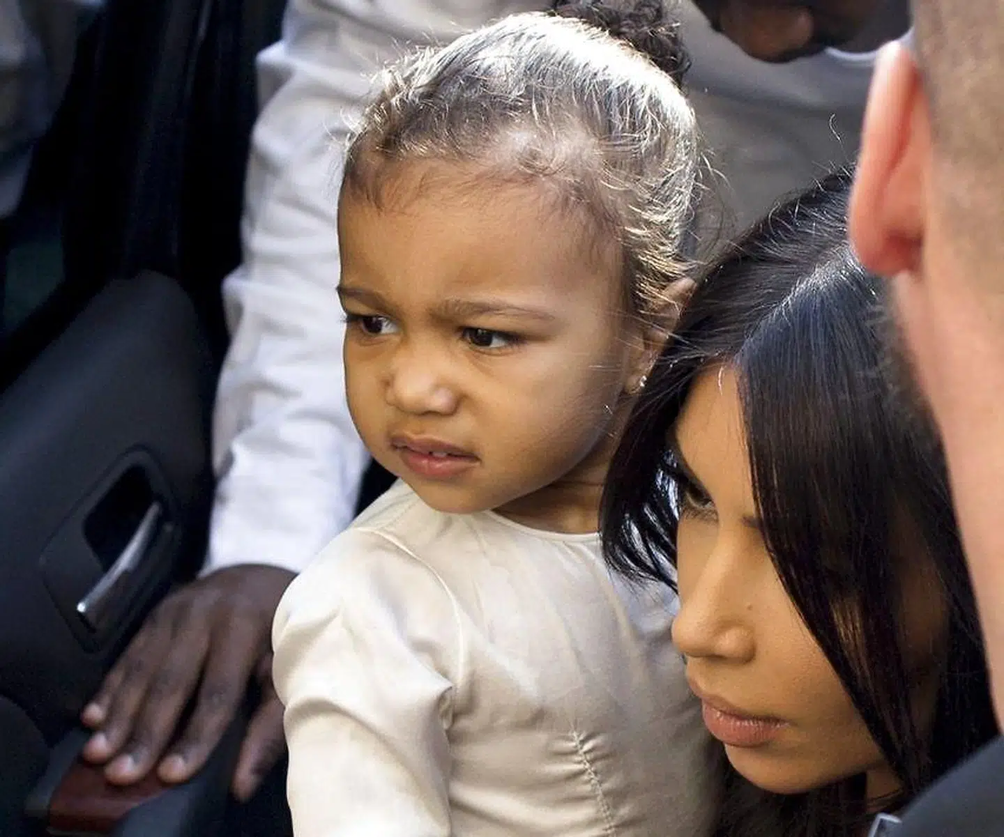 Kim Kardashian i 2015 med parrets første datter North.
