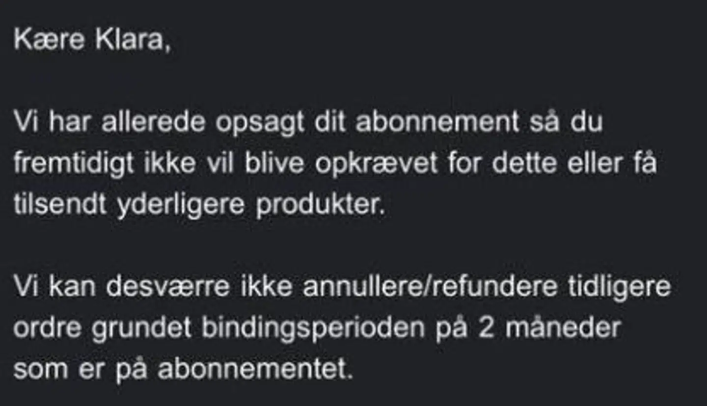Adskillige kunder har fået en mail om, at de ikke kan få deres penge tilbage af Copenhagen Lashes.