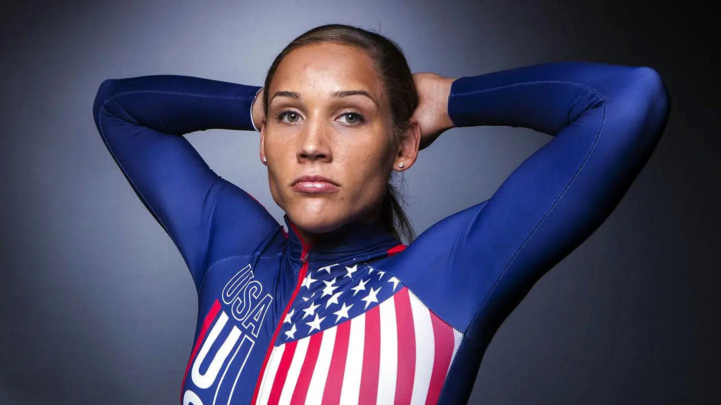 Lolo Jones i bobslædedragt.