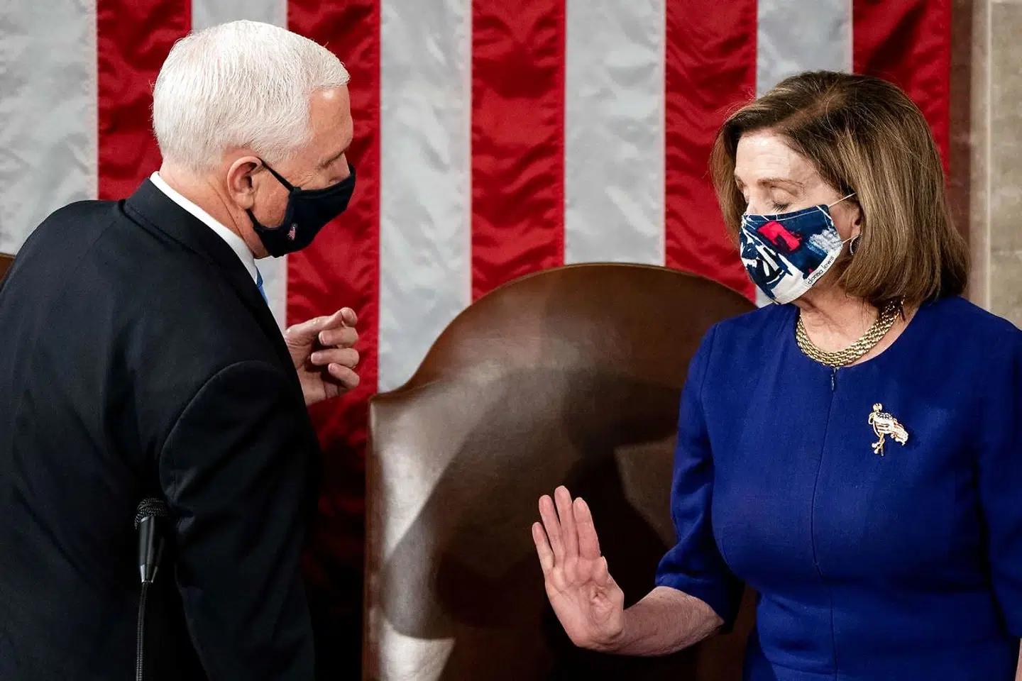 Mike Pence og Nancy Pelosi.