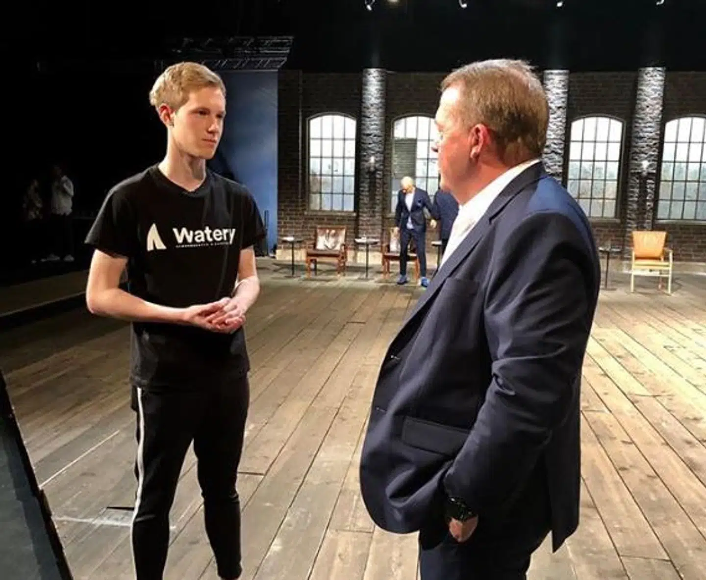 I forbindelse med optagelserne til Løvens Hule mødte Daniel Johannesen statsminister Lars Løkke Rasmussen, og han fortalte ham om sine problemer med opstart af virksomheden. Foto: Daniel Johannesen.