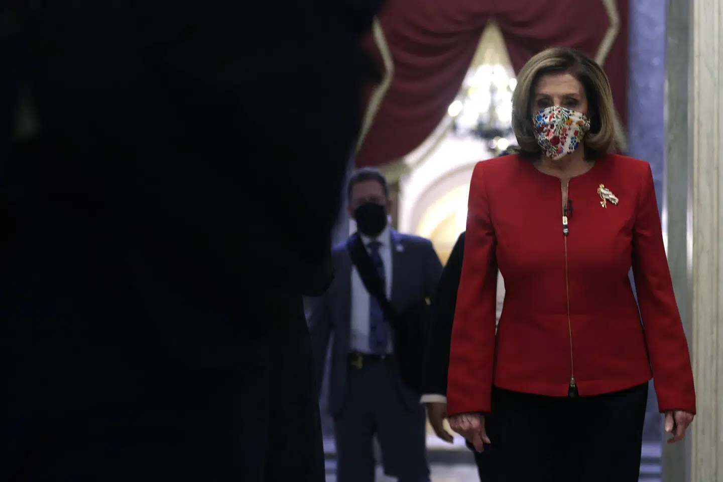 Nancy Pelosi er demokratisk formand for Repræsentanternes Hus. Hun var mål for den enorme vrede, da højreradiale Trump-støtter angreb USA's kongresbygning tidligere på ugen. Alex Wong/Ritzau Scanpix