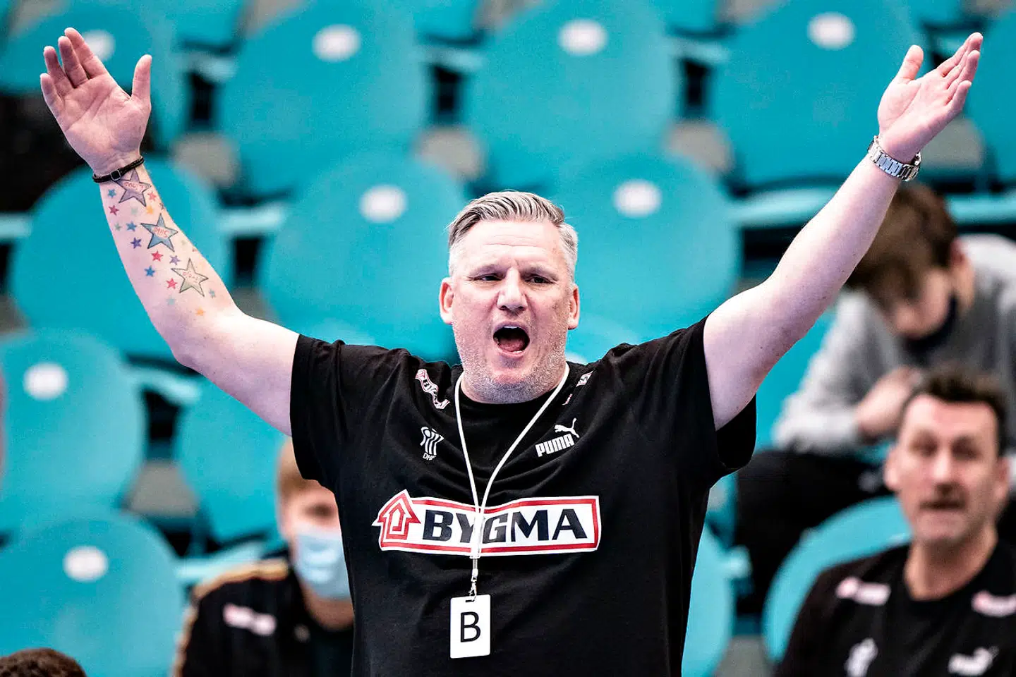 Danmarks cheftræner Nikolaj Jacobsen i Bygma Cup landsholdskampen i herrehåndbold mellem Danmark og Norge i Sydbank Arena i Kolding, torsdag den 7. januar 2021.. (Foto: Henning Bagger/Ritzau Scanpix)