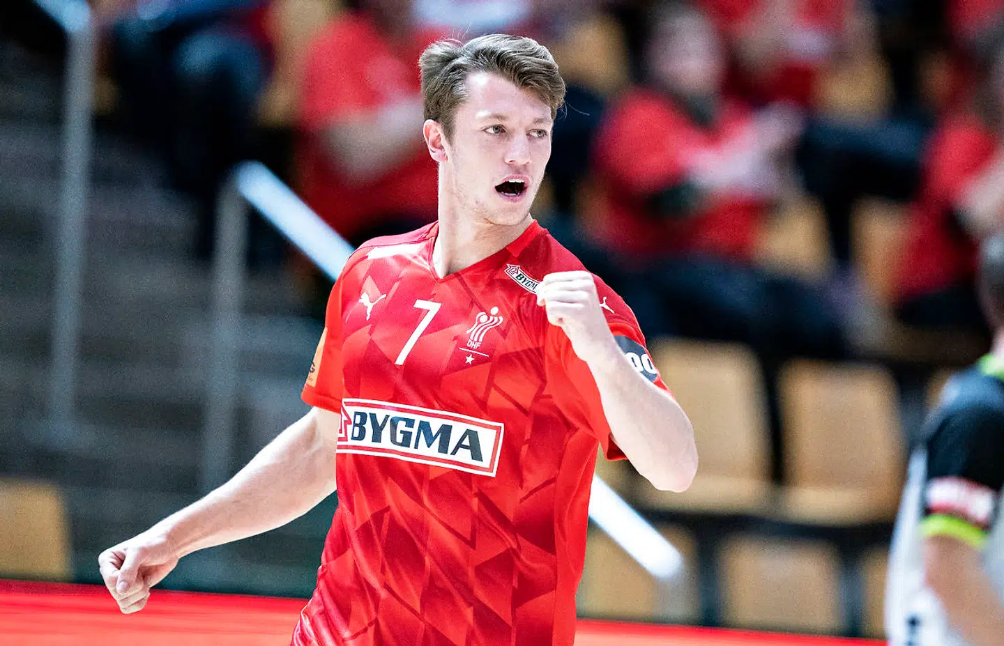 Danmarks Emil Jakobsen i EM kvalifikationslandskampen i herrehåndbold mellem Danmark og Schweiz i Ceres Arena i Aarhus, torsdag den 5. november 2020.. (Foto: Henning Bagger/Ritzau Scanpix)