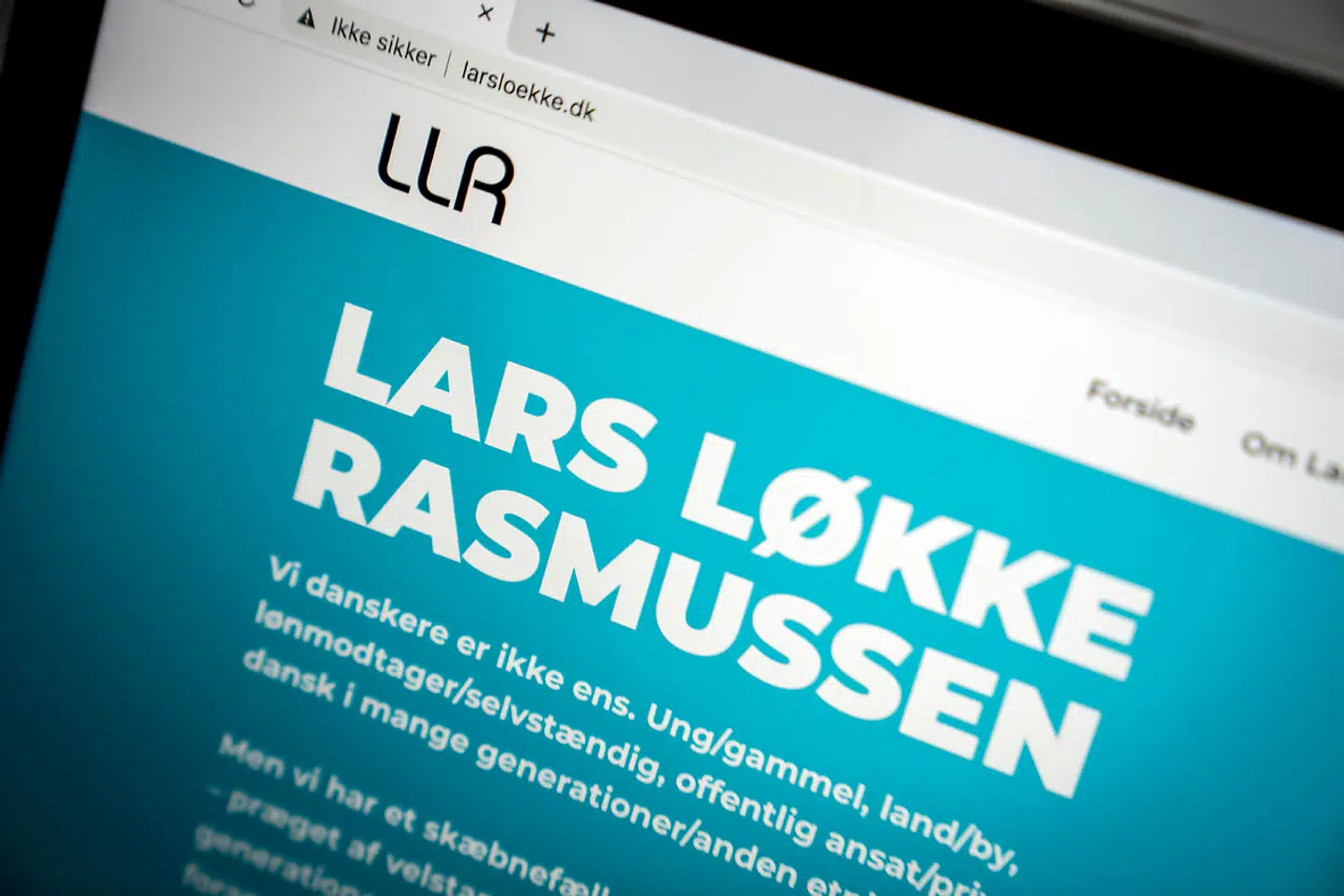 Tidligere statsminister og formand for Venstre Lars Løkke Rasmussen starter nyt politisk netværk og i den forbindelse er hans hjemmeside fotograferet i Ringsted, fredag den 8. januar 2021.. (Foto: Mads Claus Rasmussen/Ritzau Scanpix)