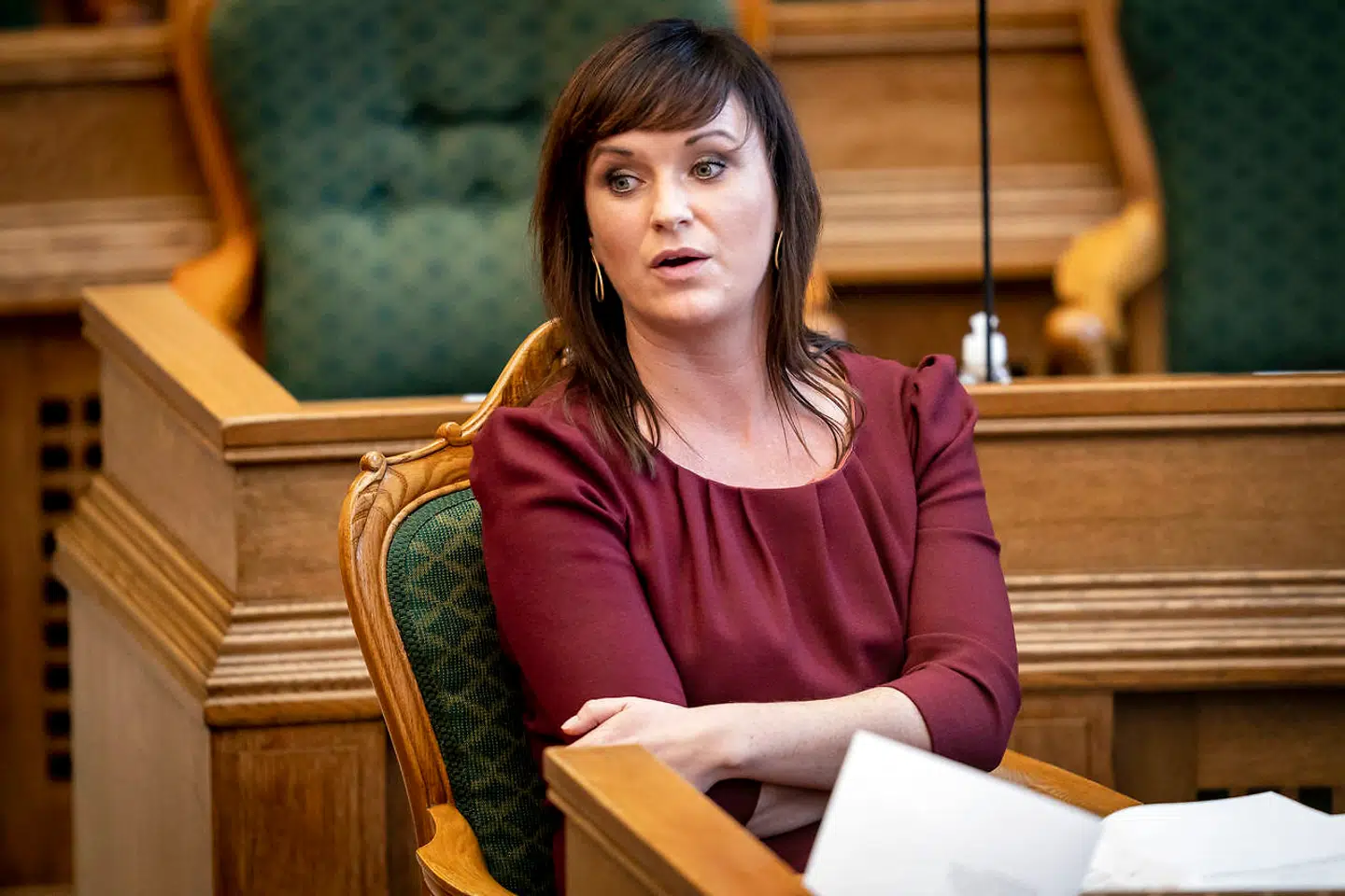 Sophie Løhde (V) under hasteforespørgslen om beslutningsprocessen bag den landsdækkende aflivning af mink, hasteforespørgslen finder sted i Folketingssalen på Christiansborg i København, onsdag den 25. november 2020.. (Foto: Mads Claus Rasmussen/Ritzau Scanpix)