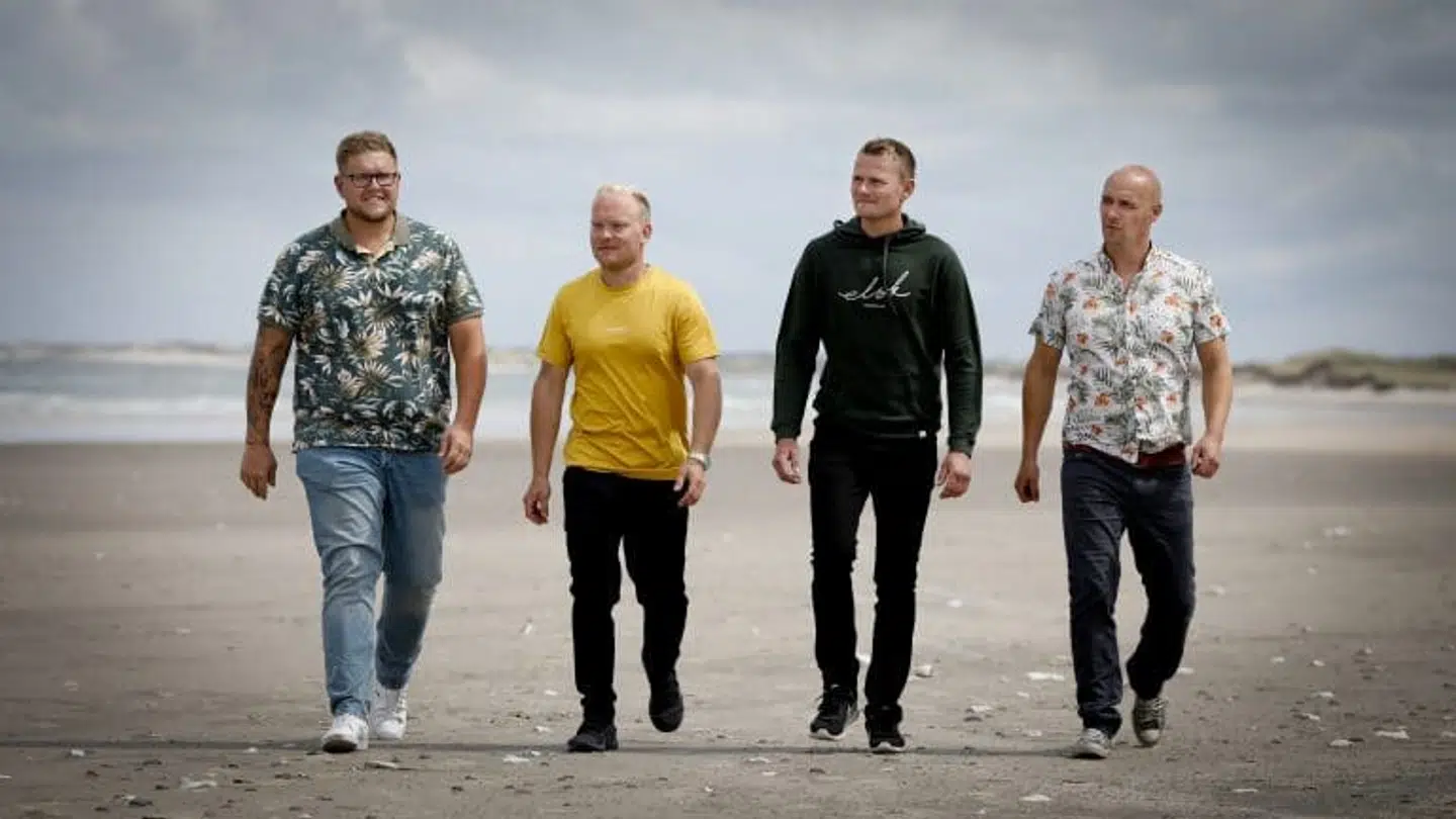Mathias Hangaard, Christian Svaneborg, Jonas Larsen og Peder Damborg. ‘Kærlighed hvor kragerne vender sæson 2.