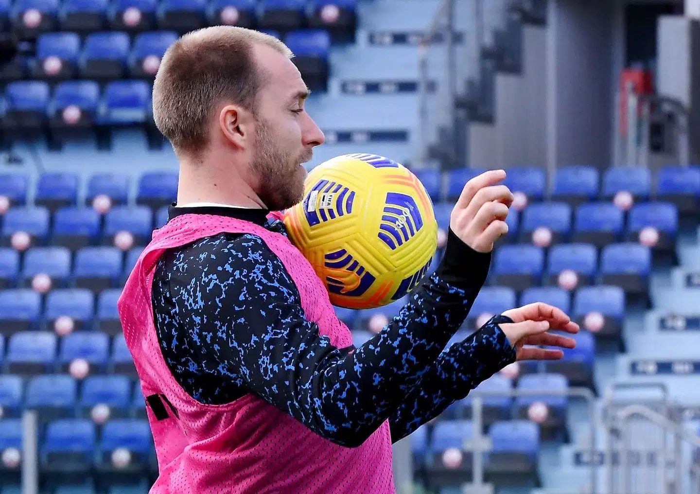 Soccer Football - Serie A - Cagliari v Inter Milan - Sardegna Arena, Cagliari, Italy - December 13, 2020 Inter Milan's Christian Eriksen during the warm up before the match REUTERS/Alberto Lingria