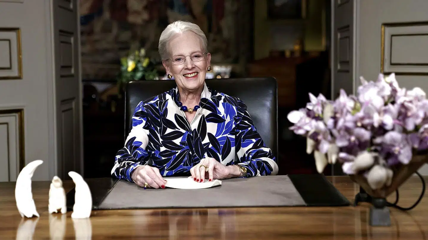 Dronning Margrethe efter afholdelse af nytårstalen 2020/2021 på Amalienborg i København den 31. januar 2020.