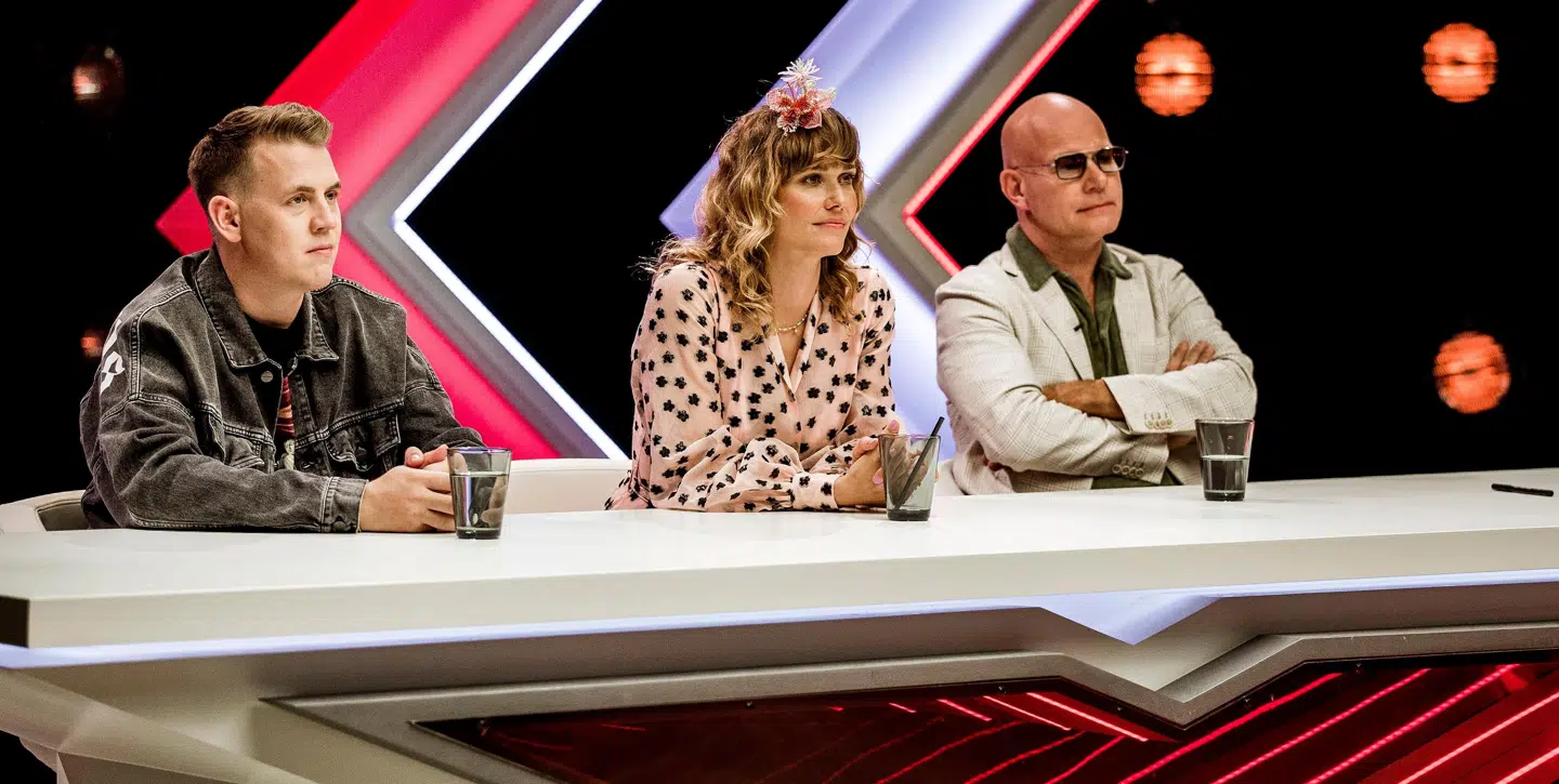 De tre 'X Factor'-dommere Martin Jensen, Oh Land og Thomas Blachman.
