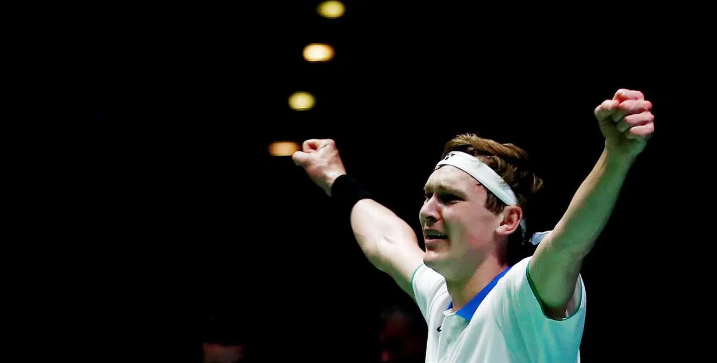 Viktor Axelsen, da han vandt All England i marts.