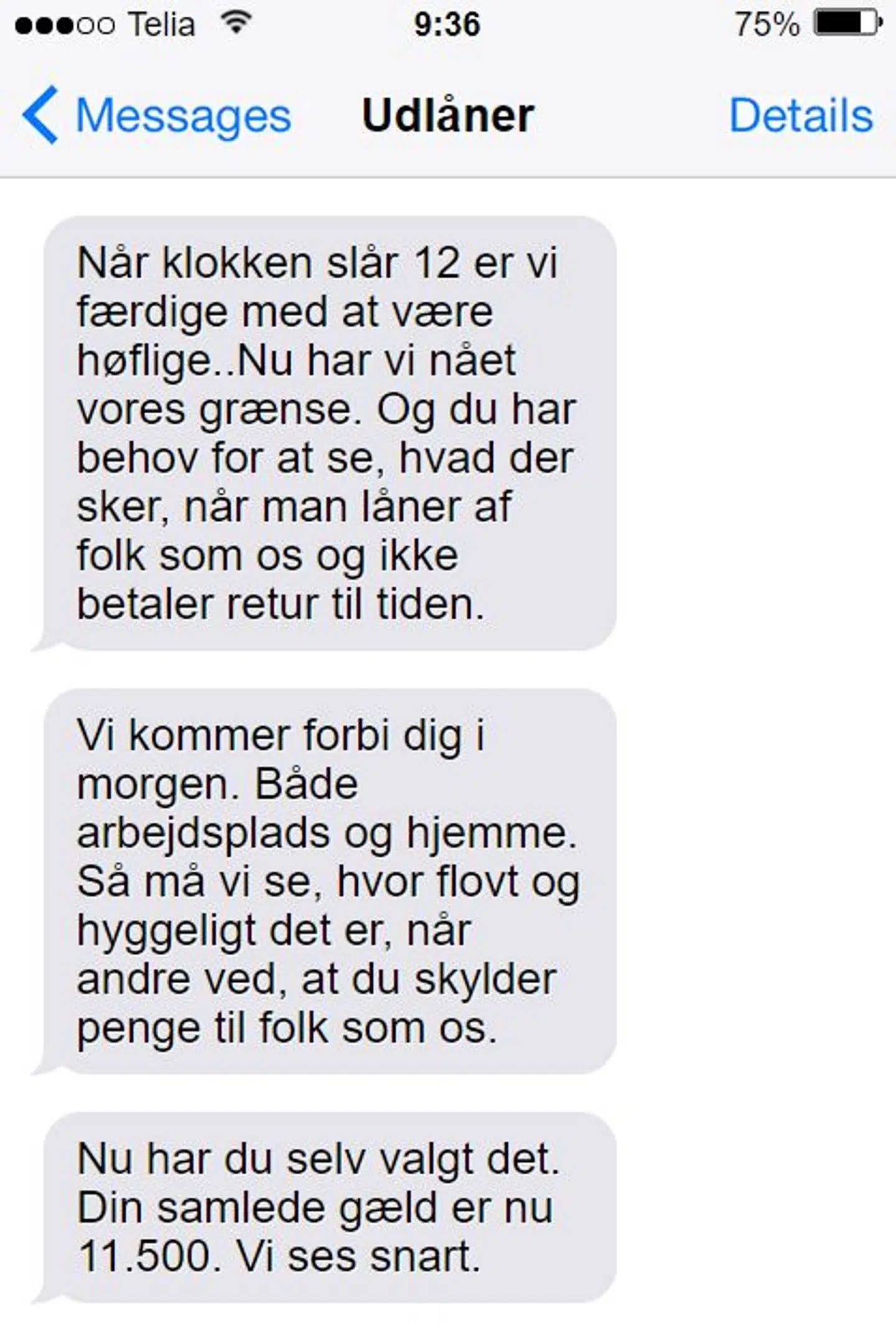Eksempler på beskeder fra udlåneren er gengivet med få undladelser og rettelser.