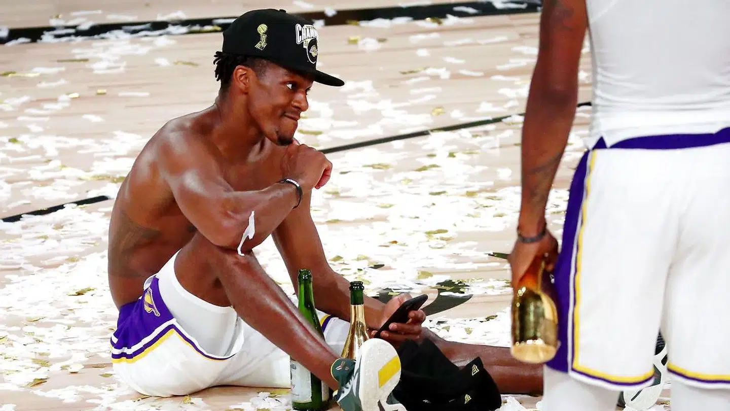Rajon Rondo kunne sammen med Los Angeles Lakers lade sig hylde som mestre tidligere i år.
