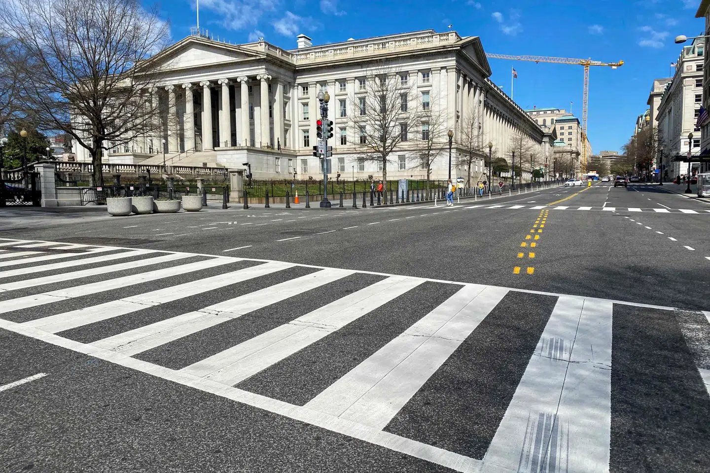 Finansministeriet i den amerikanske hovedstad, Washington. Det er blandt de ministerier, der er blevet hacket. Eric Baradat/Ritzau Scanpix