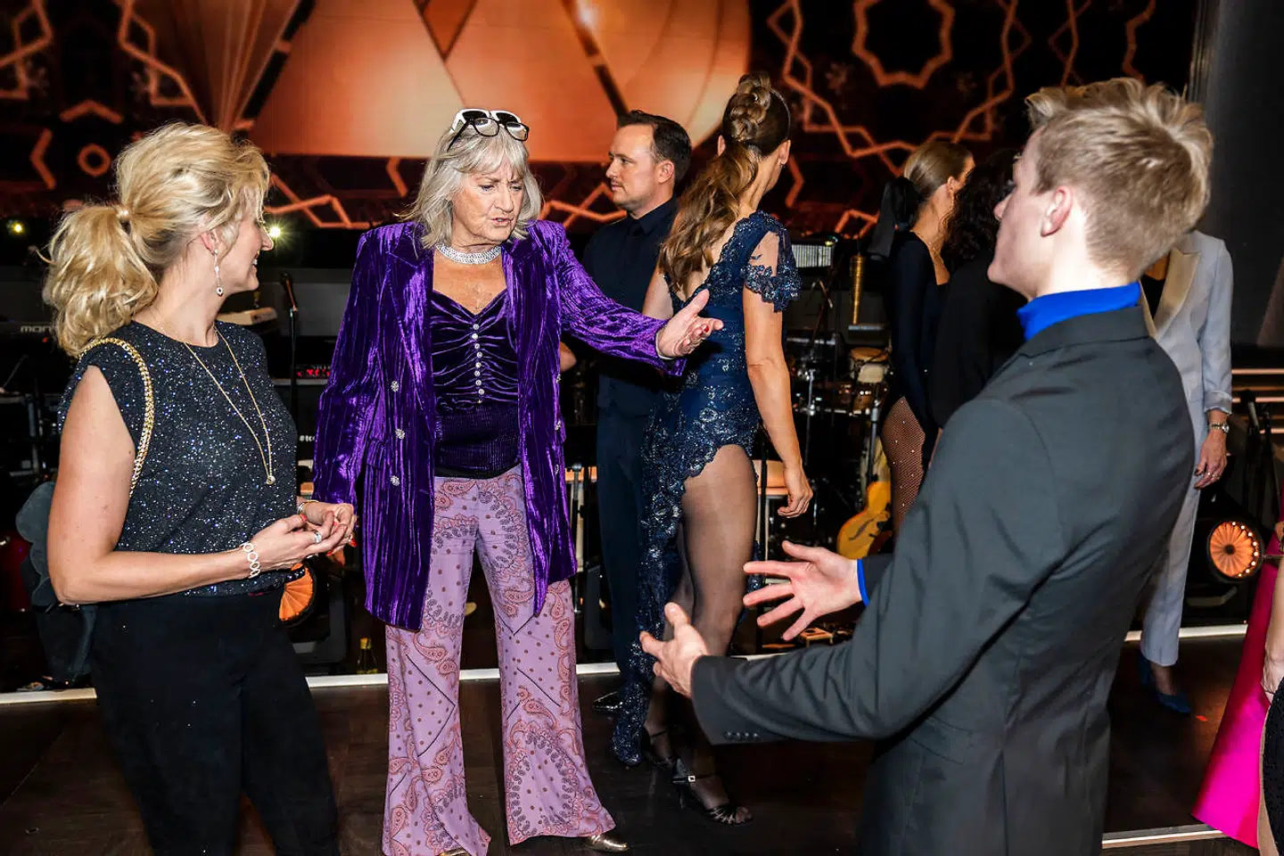 Britt Bendixen, Albert Rosin Harson og Marianne Eihilt efter lørdagens 'Vild med dans'.