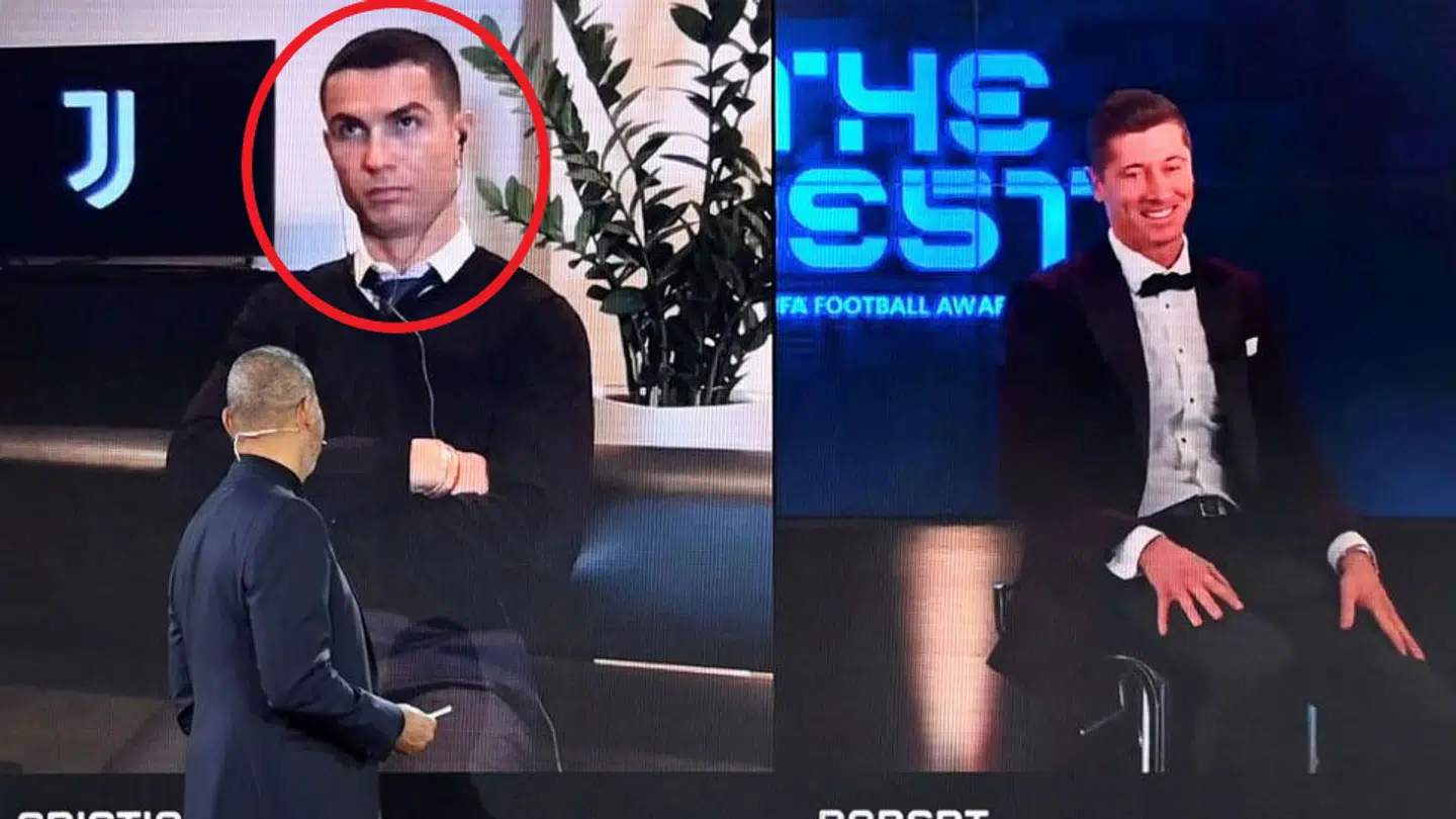 Ronaldo, da Lewandowski modtog prisen.