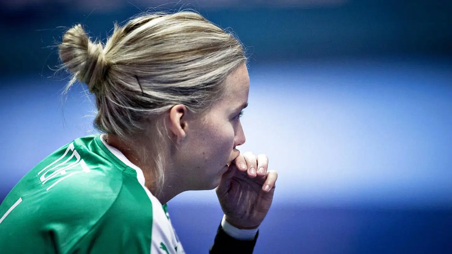 Sandra Toft under EM-kampen mod Rusland i 2018.