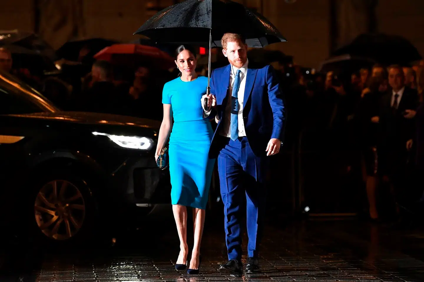 I marts 2020 viste prins Harry og hertuginde Maghan sig til Endeavour Fund Awards i London. Kun parret ved, om hertuginden på dette tidspunkt var gravid. Foto by DANIEL LEAL-OLIVAS / AFP.