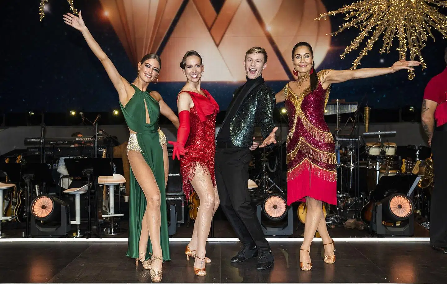 Her er nydanserne, der er med i lørdagens semifinale: Merete Mærkedahl , Albert Rosin Harson, Emili Sindlev og Nukâka Coster-Waldau.