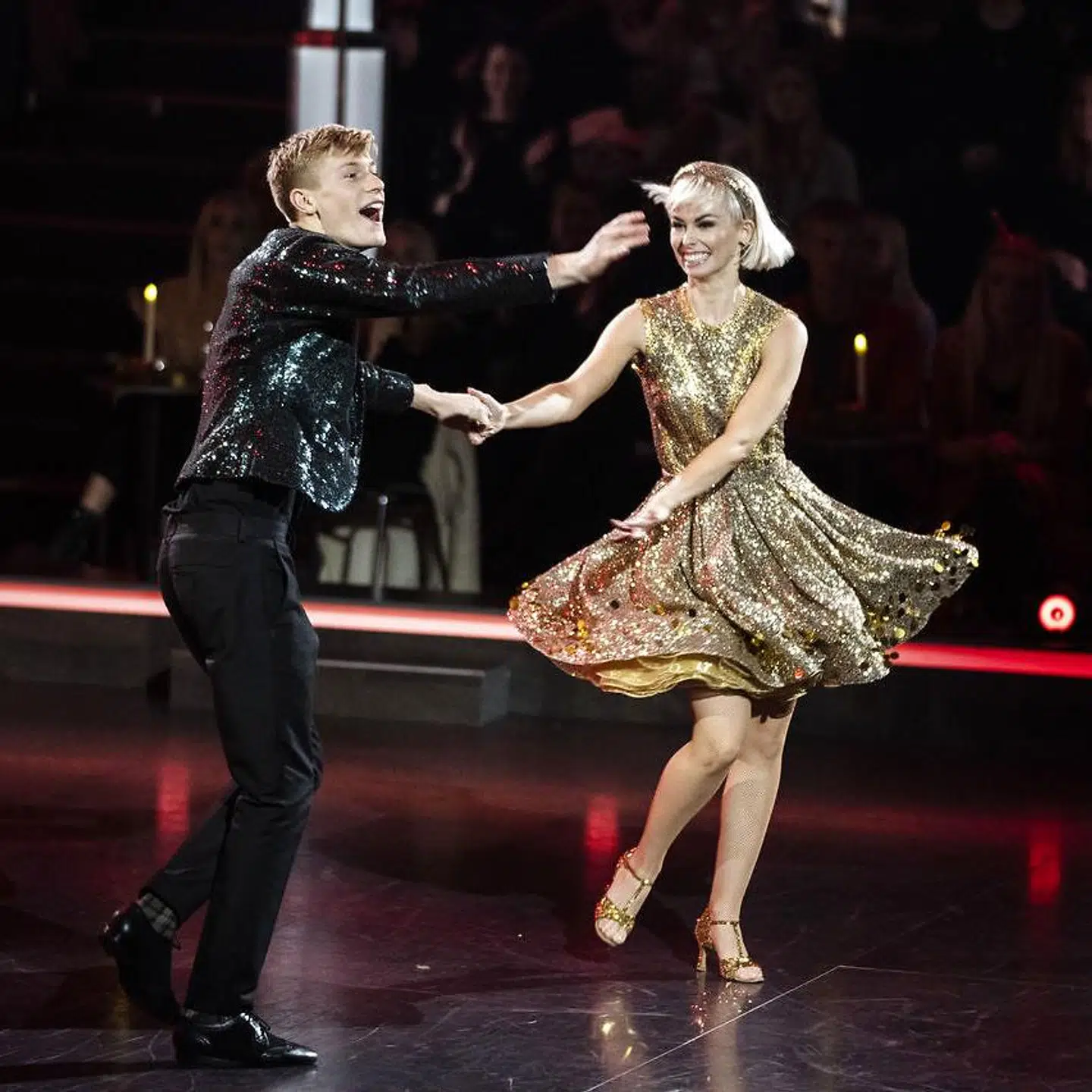 Skuespiller Albert Rosin Harson og Jenna Bagge i omdans sidste lørdag.