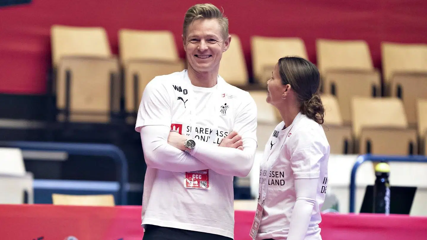 Jesper Jensen og Christina Roslyng under kampen mellem Danmark og Slovenien.