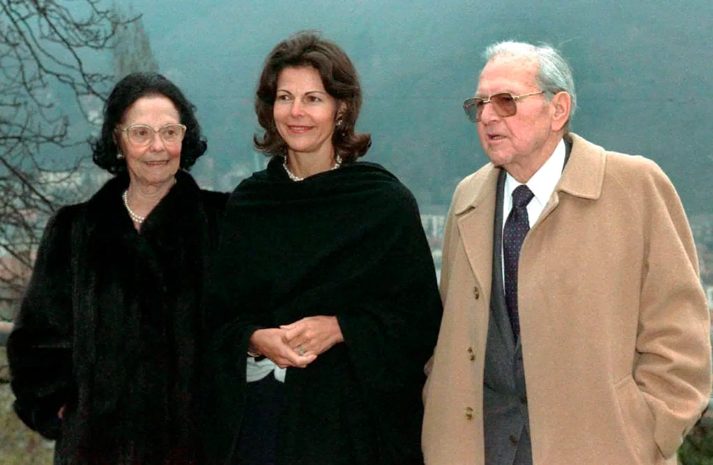 Dronning Silvia med sine forældre, Alice og Carl August Walther Sommerlath. (Arkivfoto)