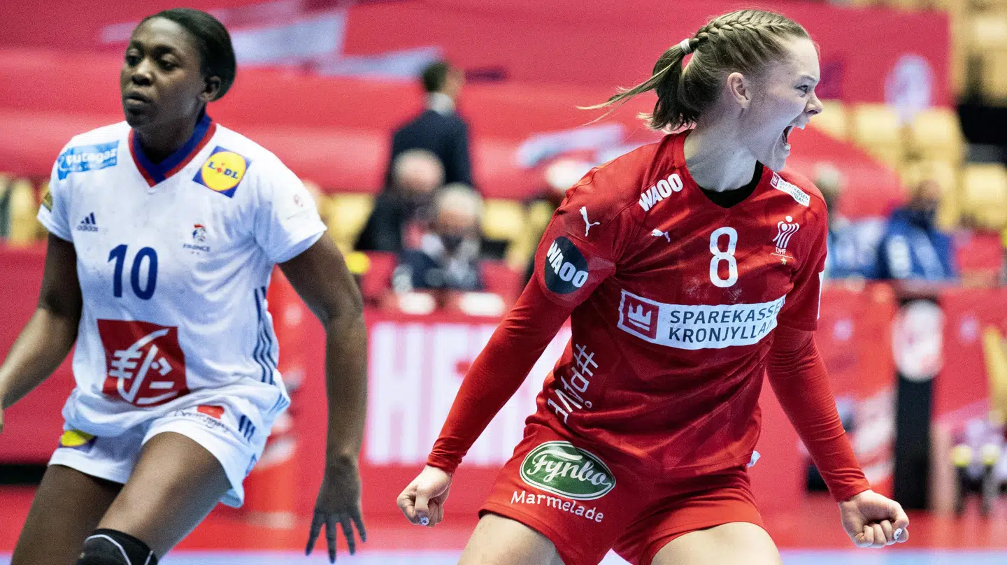 Danmark mødte Frankrig tirsdag aften. Den franske sejr betyder, at de vandt gruppen og Danmark 'kun' får to point med over til mellemrunden.