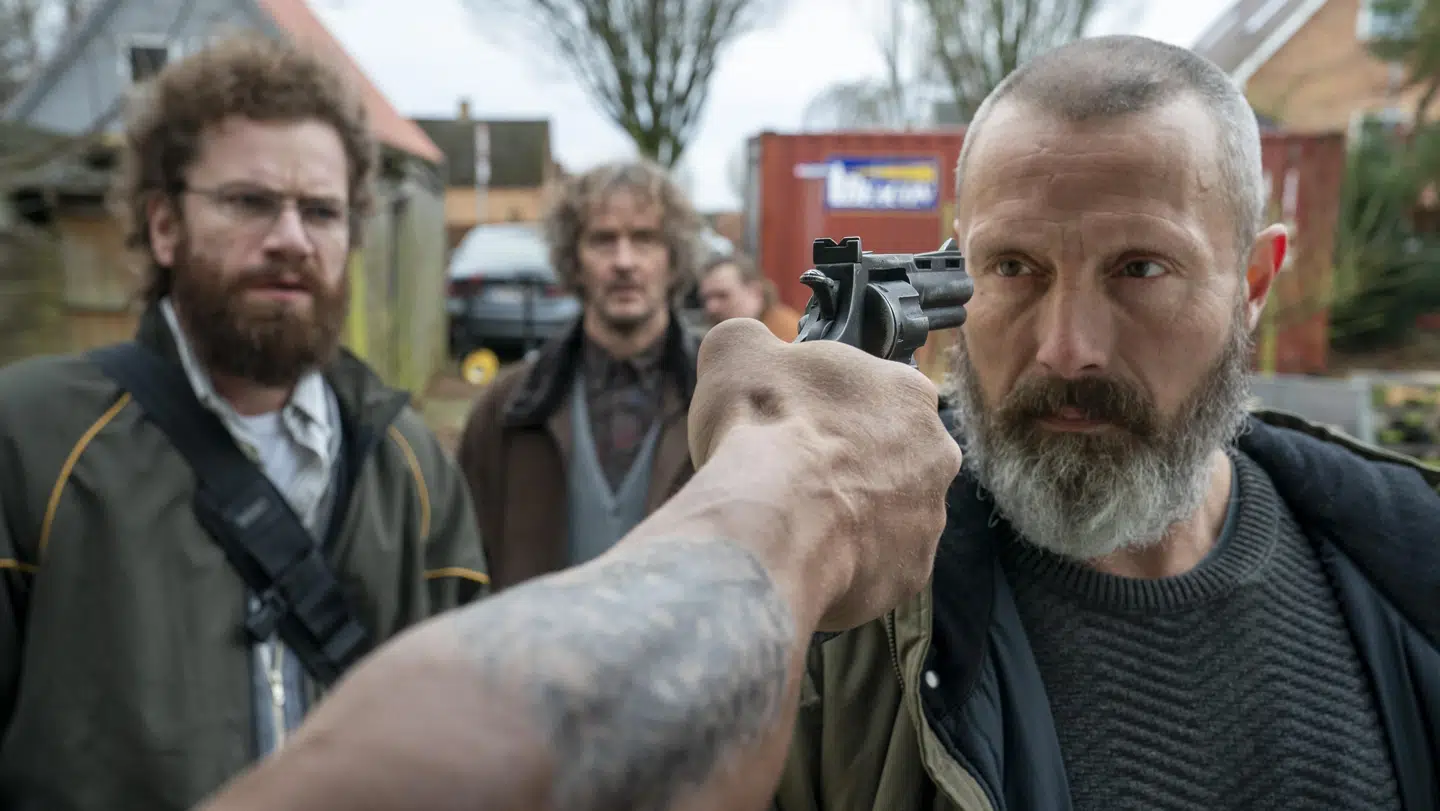 Mads Mikkelsen, Nikolaj Lie Kaas og Lars Brygmann i 'Retfærdighedens ryttere'.