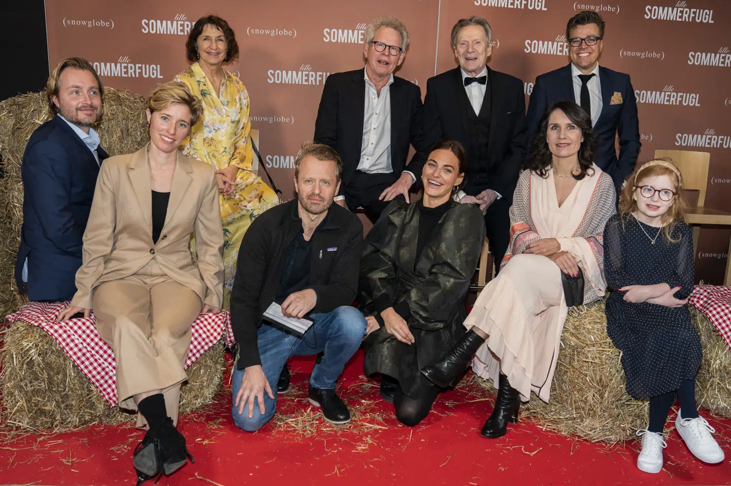 Karen-Lise Mynster, Jesper Christensen, Søren Kragh-Jacobsen, Sarah Grünewald , Mia Lyhne, Peder Thomas Pedersen, Kasper D. Gattrup med flere på den røde løber ved gallapremieren på Søren Kragh-Jakobsens film Lille Sommerfugl i Imperial onsdag den 2. december. Martin Sylvest/Ritzau Scanpix
