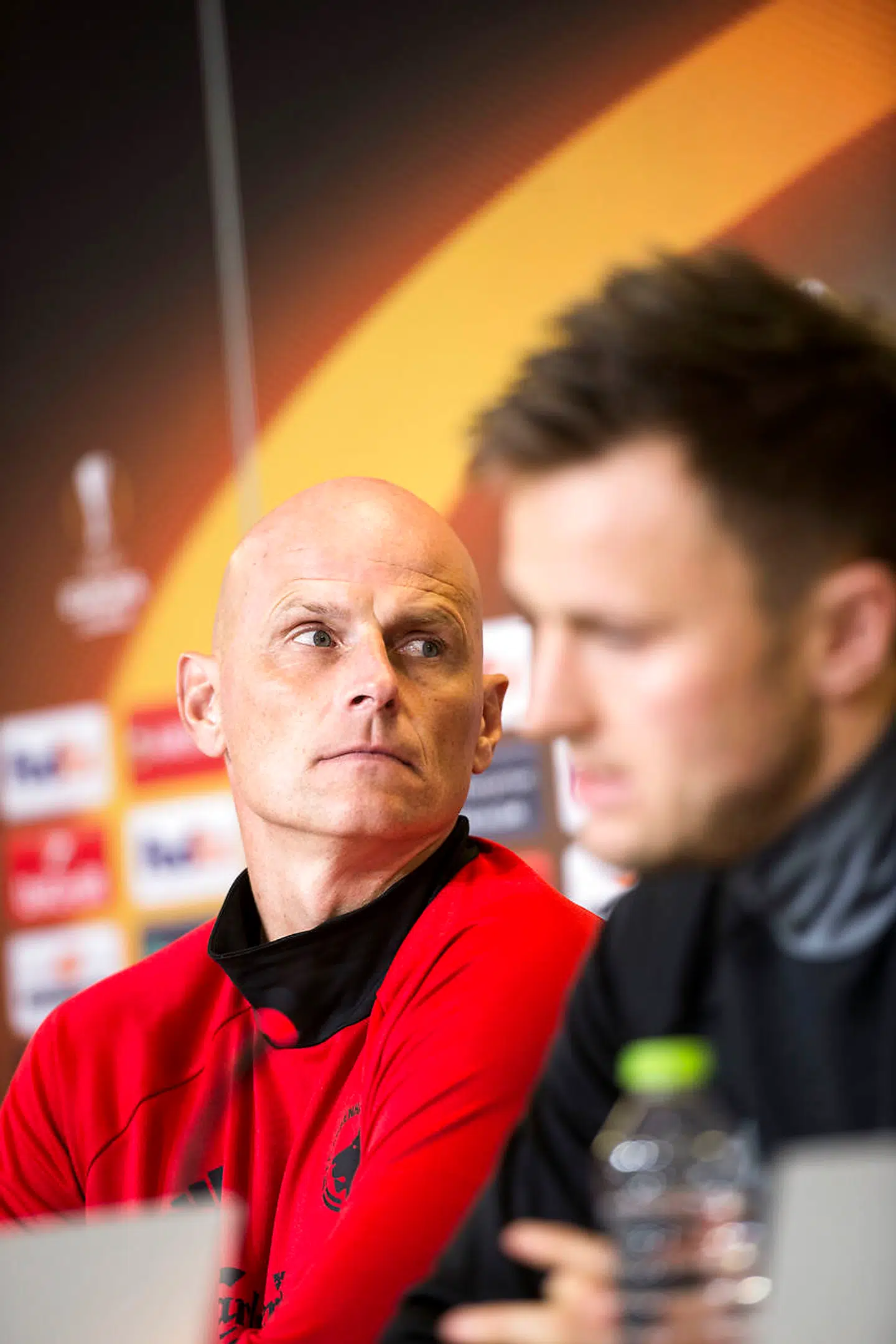 Pressemøde med FCK-træner Ståle Solbakken og fodboldspiller William Kvist forud for kampen mod Lokomotiv Moskva onsdag 13. september 2017. (Foto: Sarah Christine Nørgaard/Scanpix 2017)